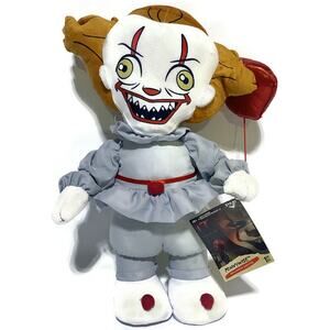 Pennywise Gemmy Halloween Plush With Balloon Gray White Brown 20" Tall